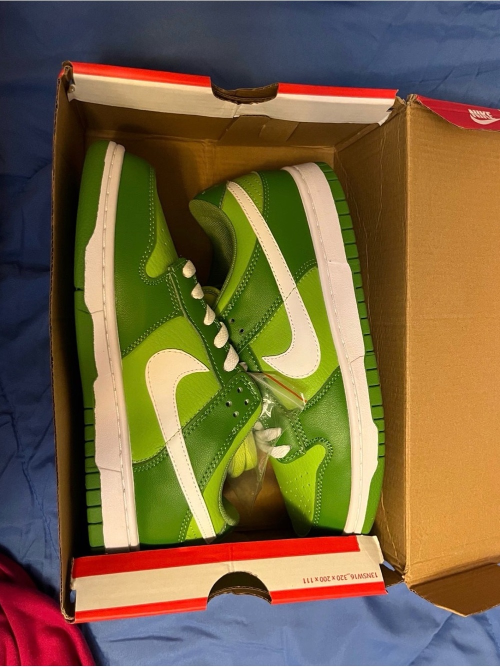 Nike Green and White Dunk Low Sneakers